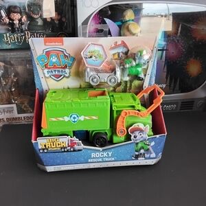 Paw Patrol Big Truck Pups Rocky's Rescue Transforming Toy Collectible Truck. New